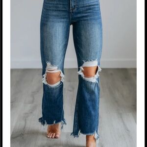 Risen Los Angeles Distressed Cropped Jeans 13/31